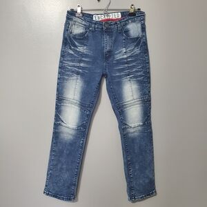 Encrypted Acid Washed Skinny Girls Jeans